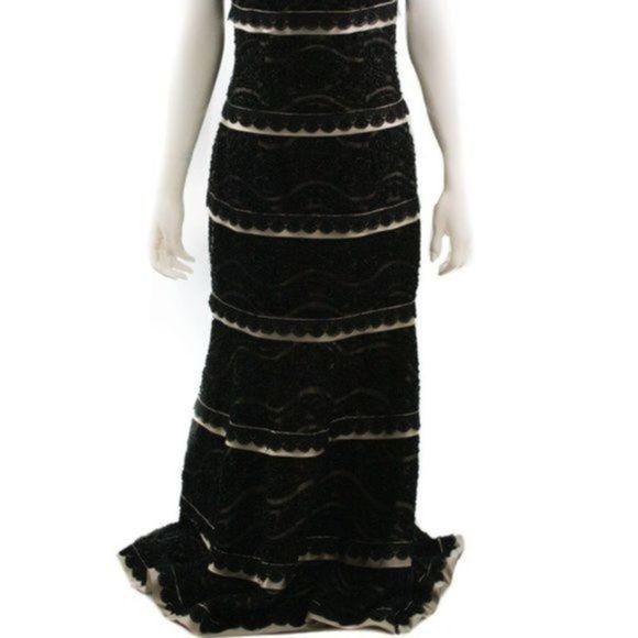 JOHN MEDEIROS Black Strapless Evening Formal Gown Size 8 - Picture 3 of 6